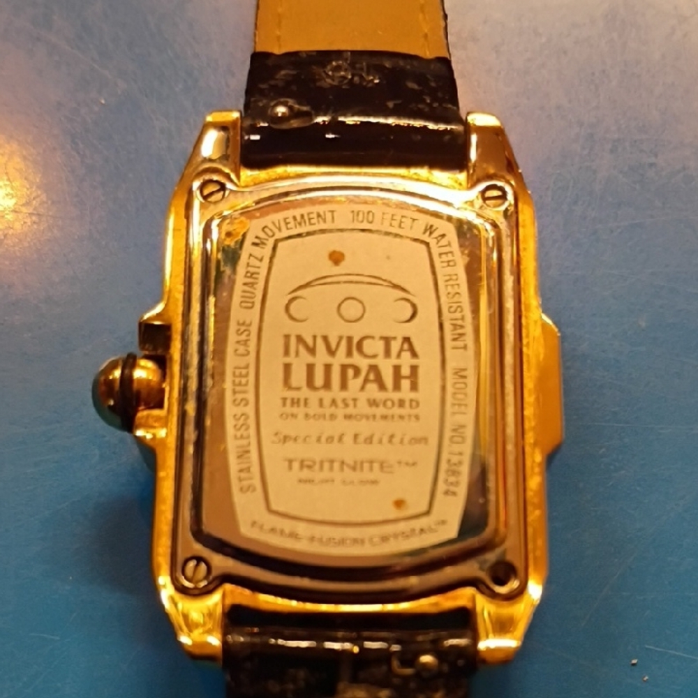 Invicta Watch with Black and Tan Leather Band